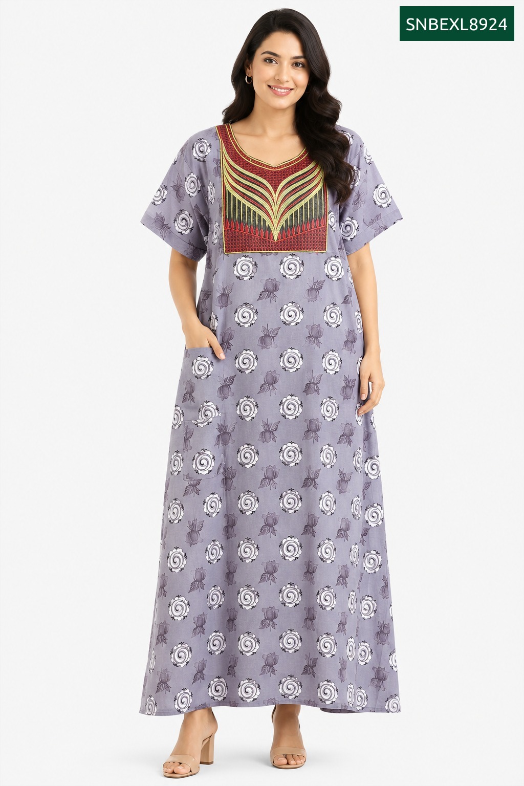 Sivam Nighty Cotton Embroidery Model XL- SNBEXL8924