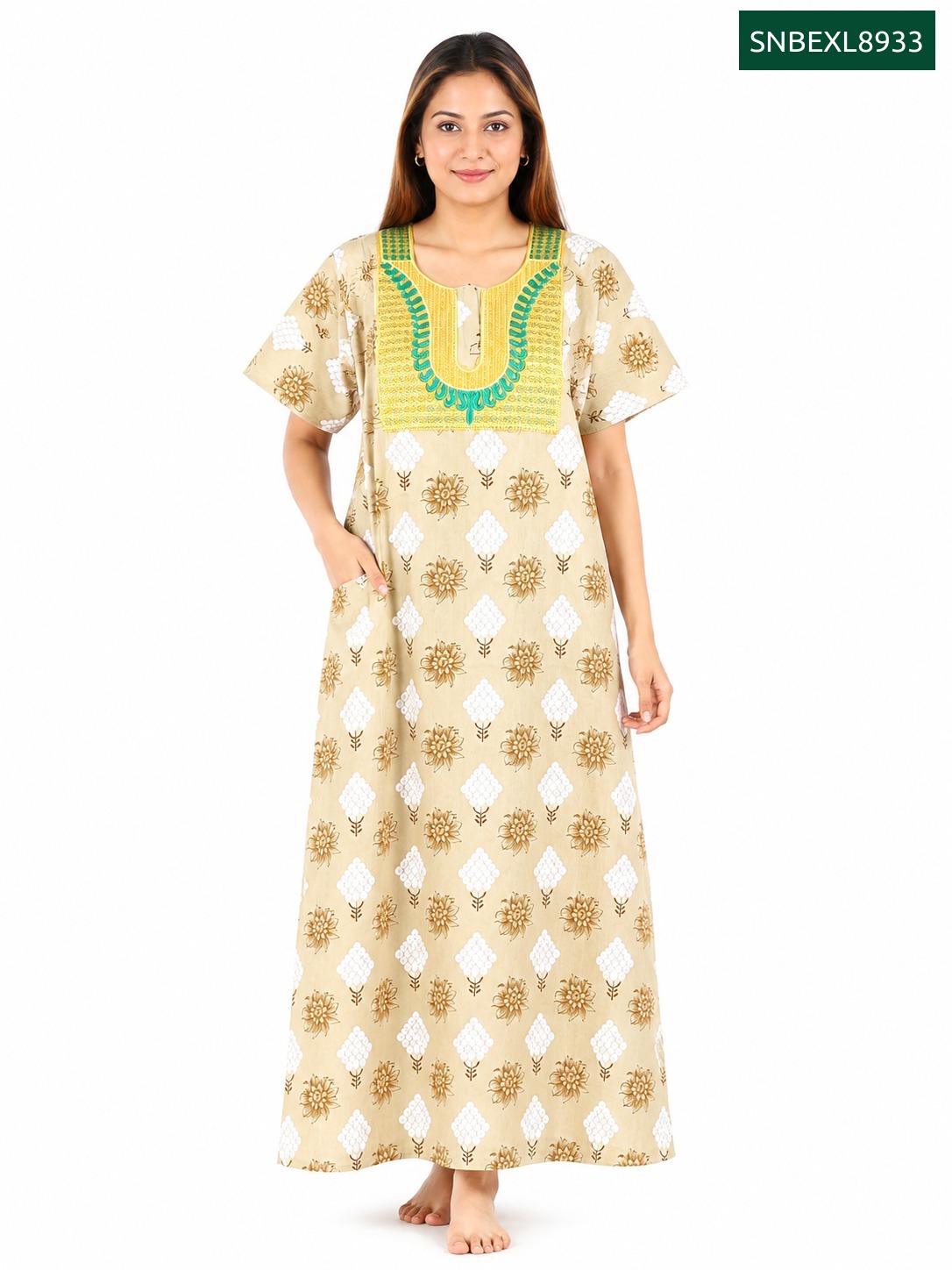 Sivam Nighty Cotton Embroidery Model XL- SNBEXL8933