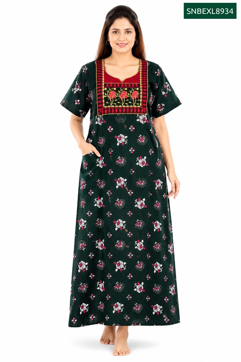 Sivam Nighty Cotton Embroidery Model XL- SNBEXL8934