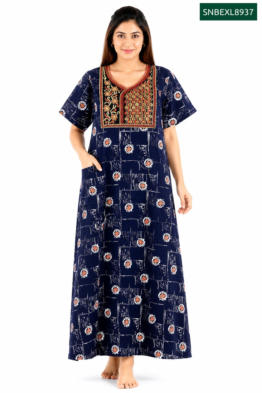 Sivam Nighty Cotton Embroidery Model XL- SNBEXL8937
