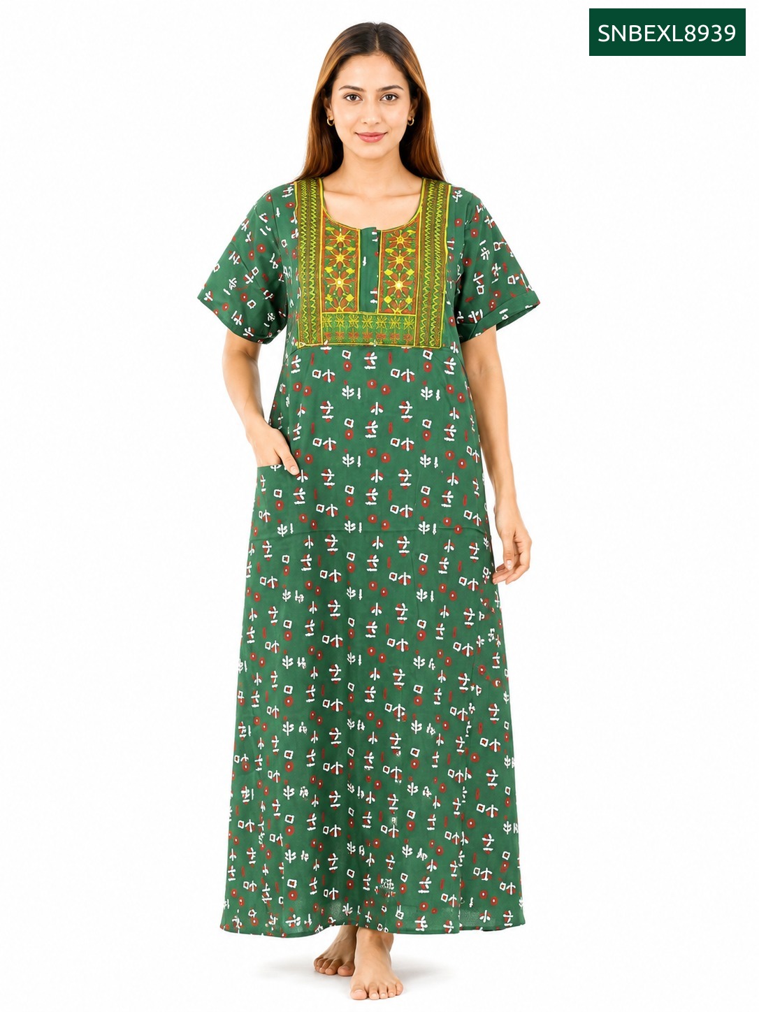 Sivam Nighty Cotton Embroidery Model XL- SNBEXL8939