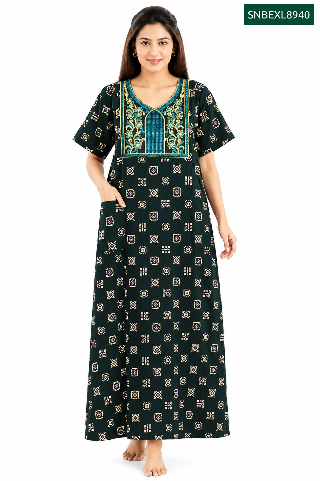 Sivam Nighty Cotton Embroidery Model XL- SNBEXL8940