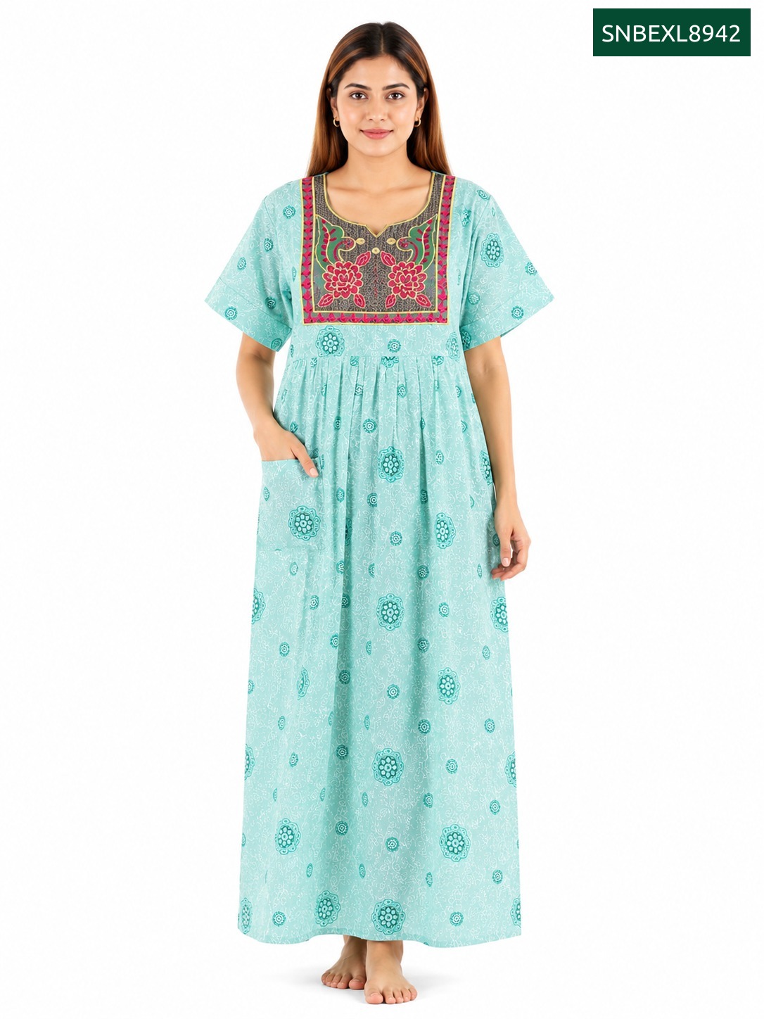 Sivam Nighty Cotton Embroidery Model XL- SNBEXL8942