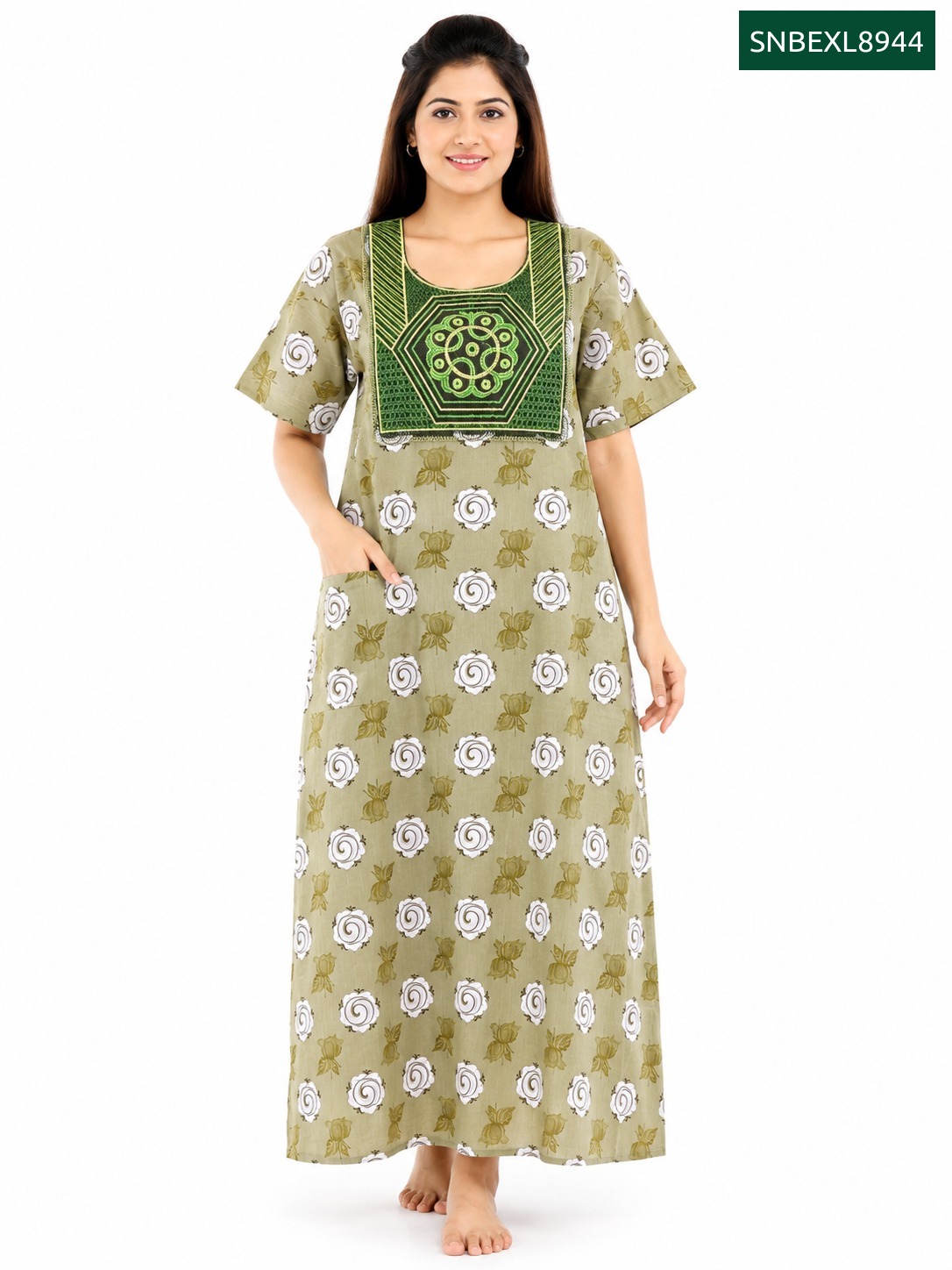 Sivam Nighty Cotton Embroidery Model XL- SNBEXL8944