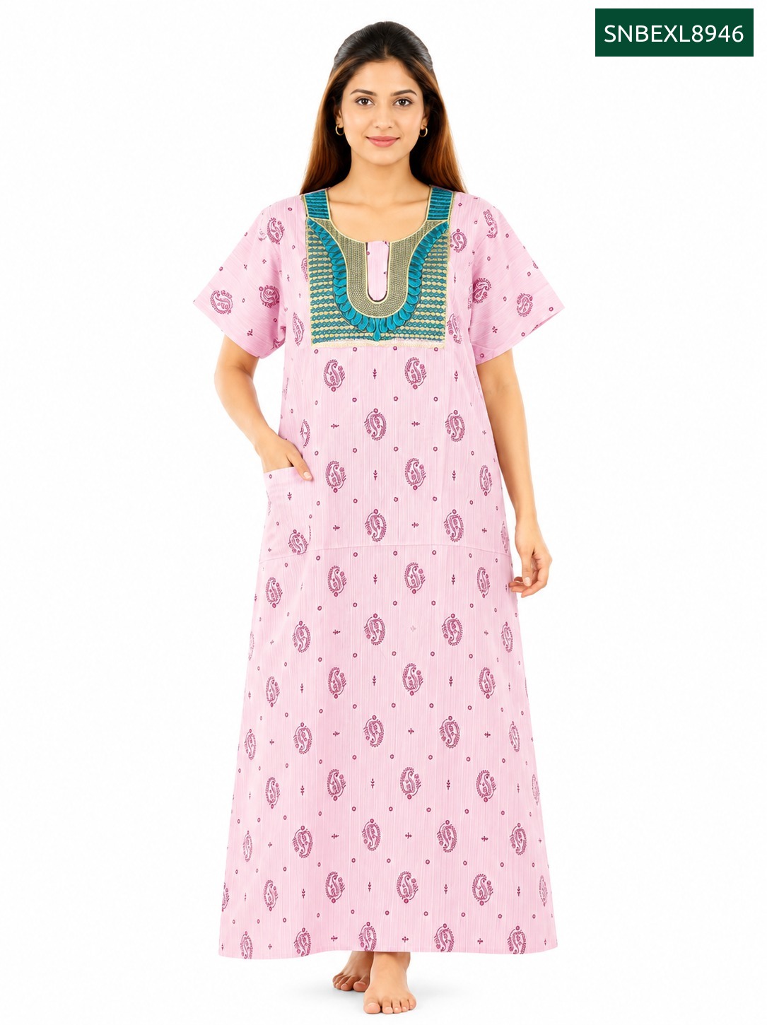 Sivam Nighty Cotton Embroidery Model XL- SNBEXL8946