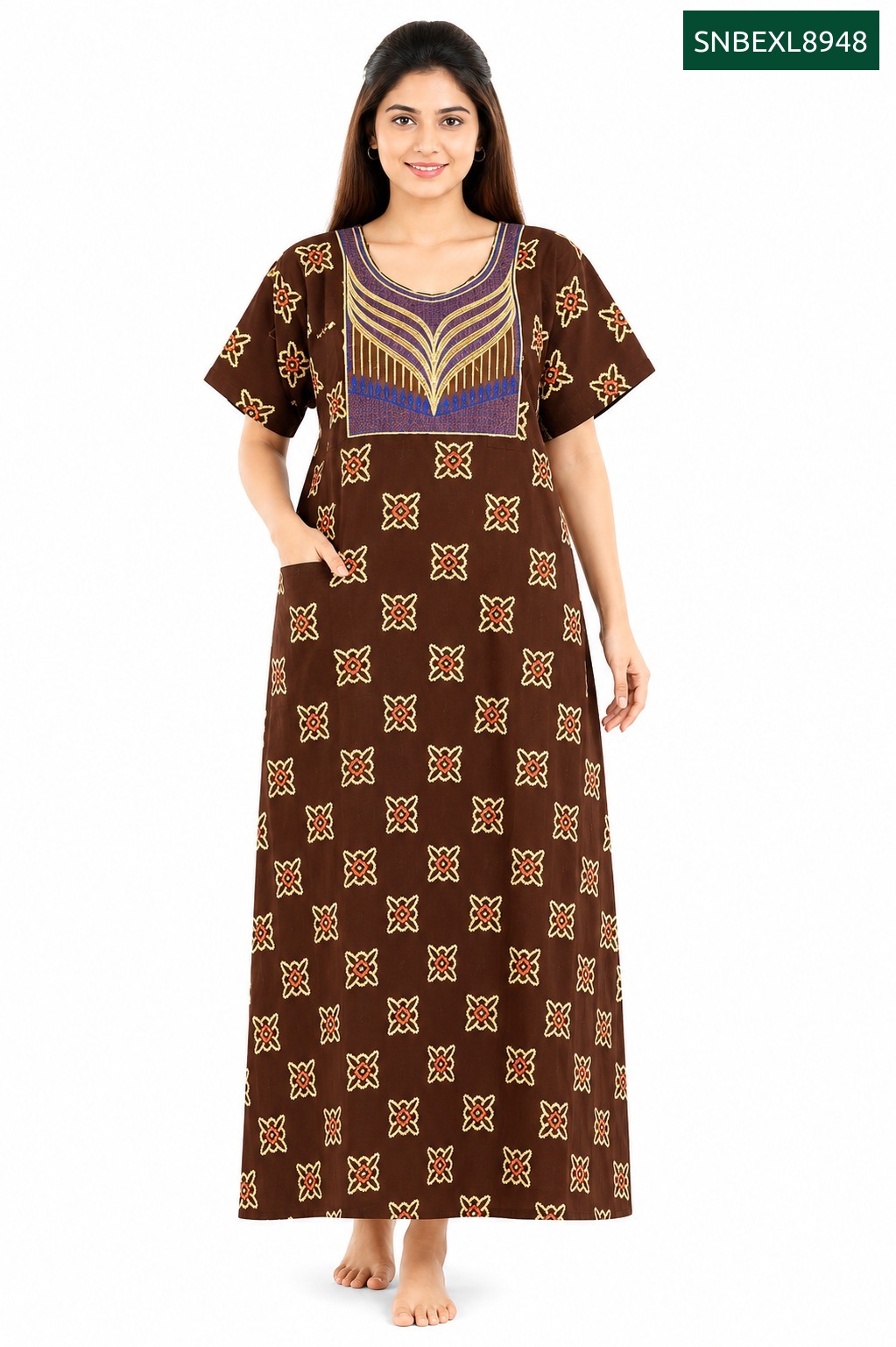 Sivam Nighty Cotton Embroidery Model XL- SNBEXL8948
