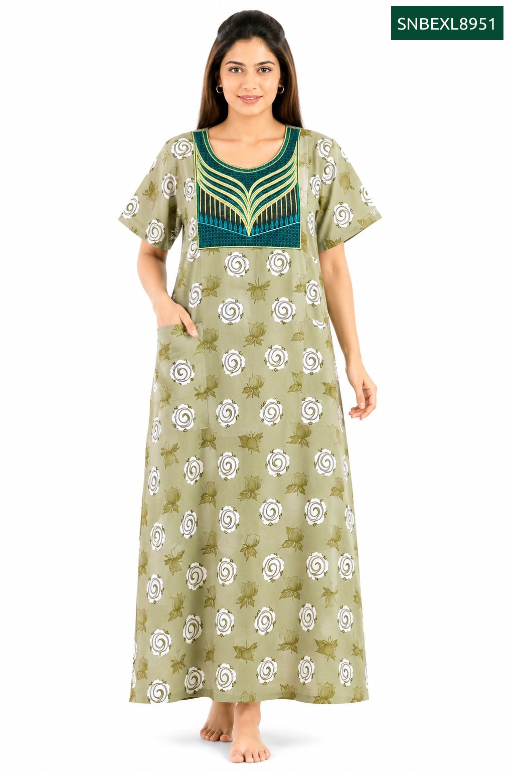 Sivam Nighty Cotton Embroidery Model XL- SNBEXL8951
