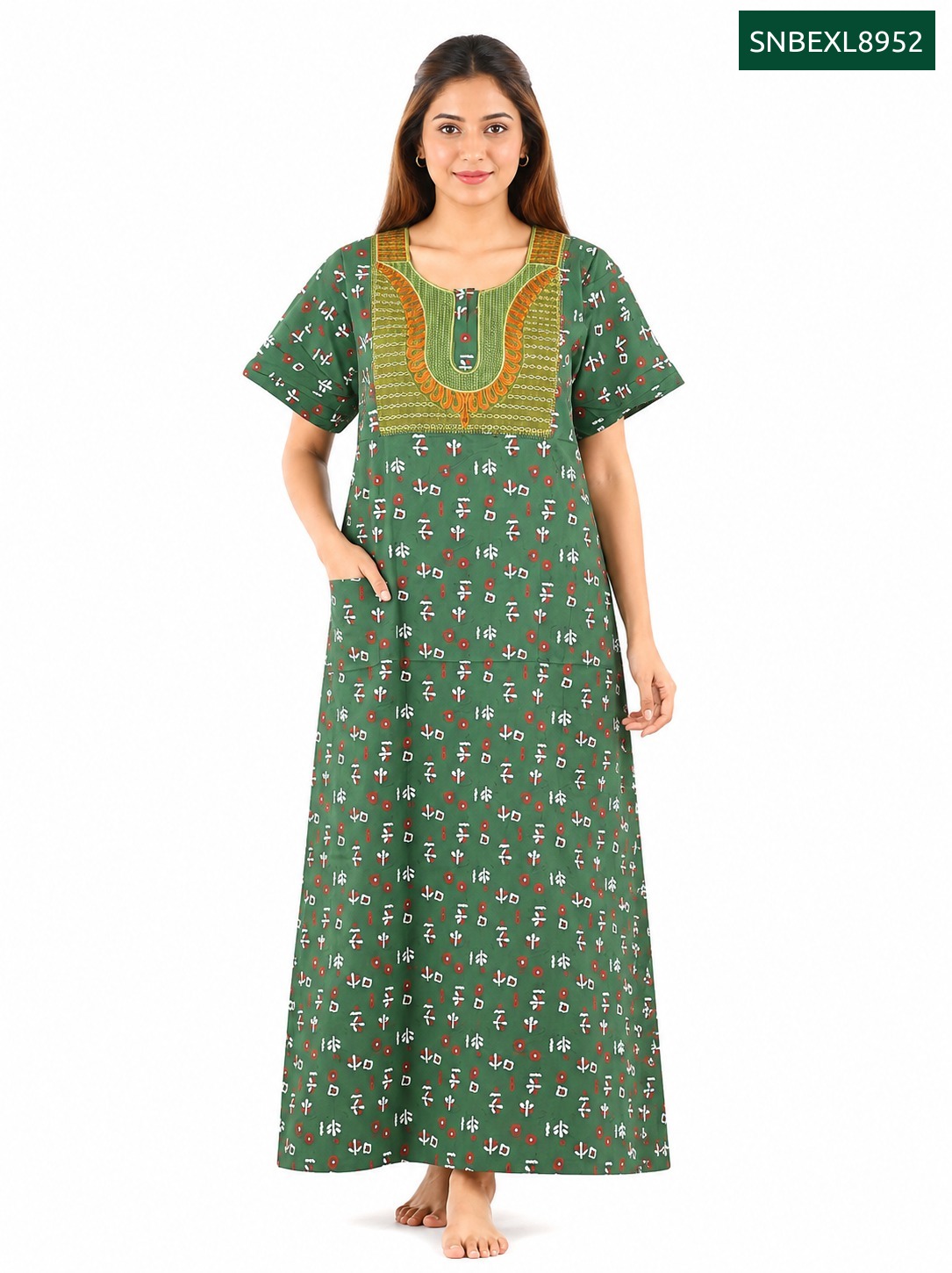 Sivam Nighty Cotton Embroidery Model XL- SNBEXL8952
