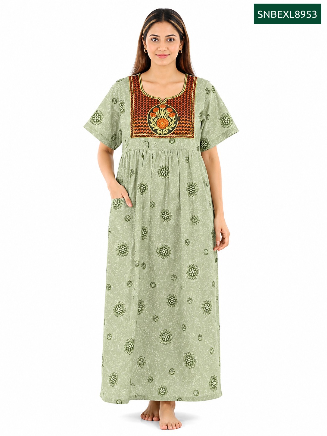 Sivam Nighty Cotton Embroidery Model XL- SNBEXL8953