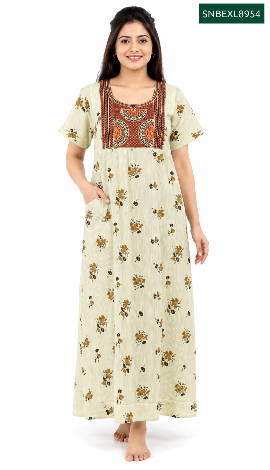 Sivam Nighty Cotton Embroidery Model XL- SNBEXL8954