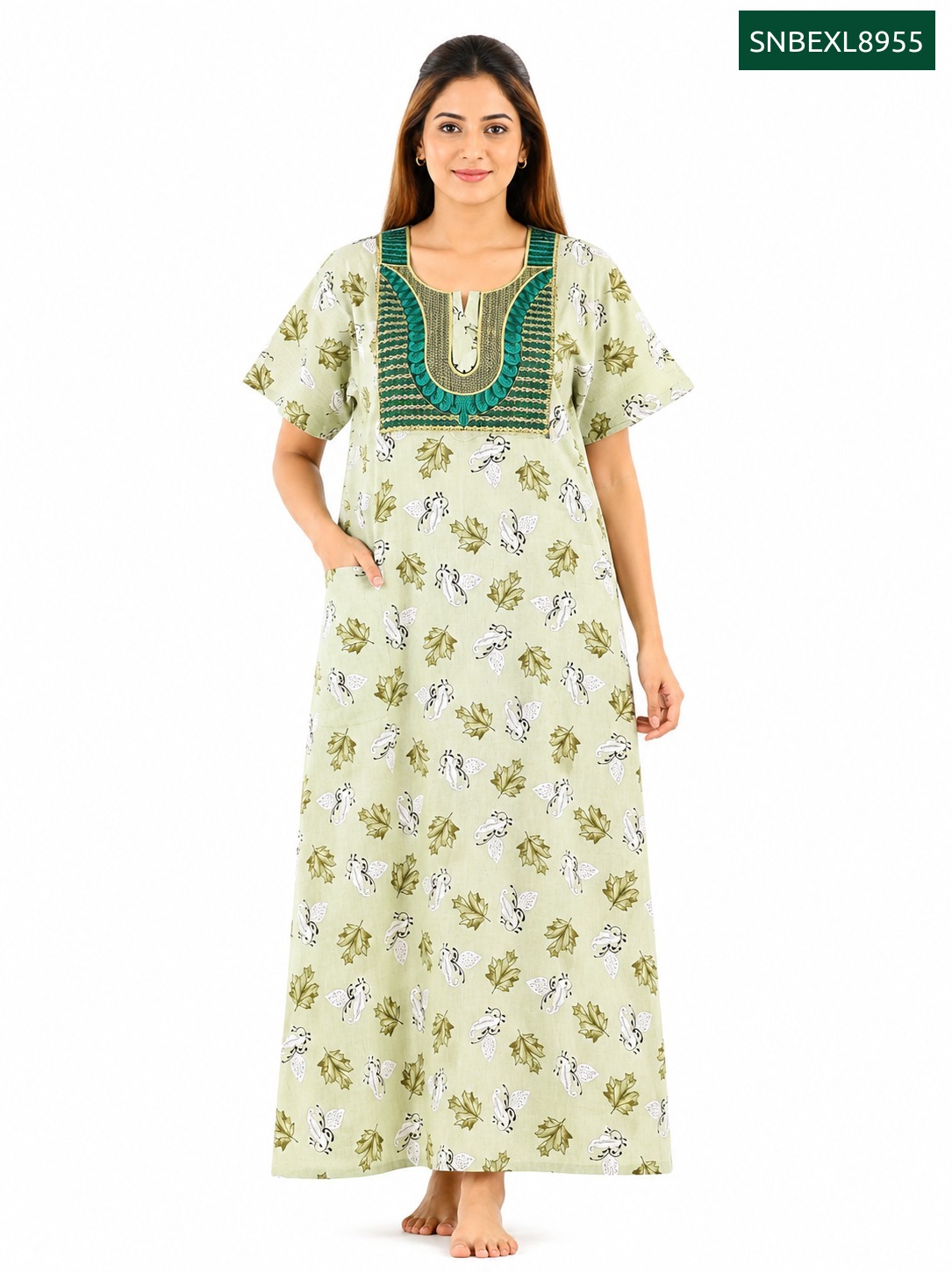 Sivam Nighty Cotton Embroidery Model XL- SNBEXL8955