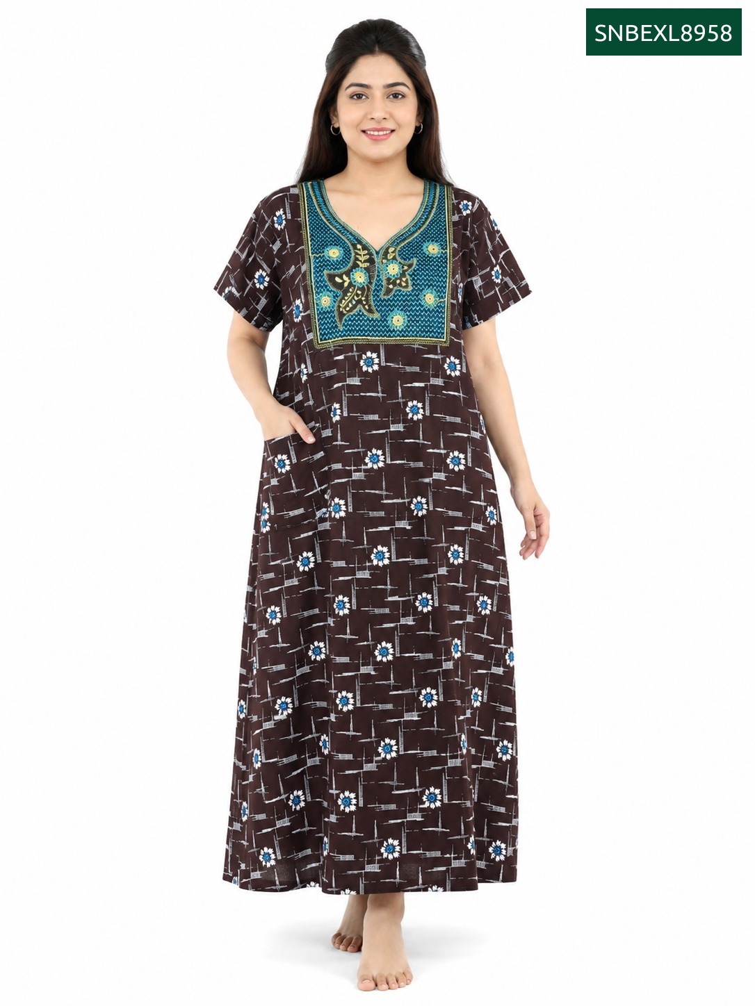 Sivam Nighty Cotton Embroidery Model XL- SNBEXL8958