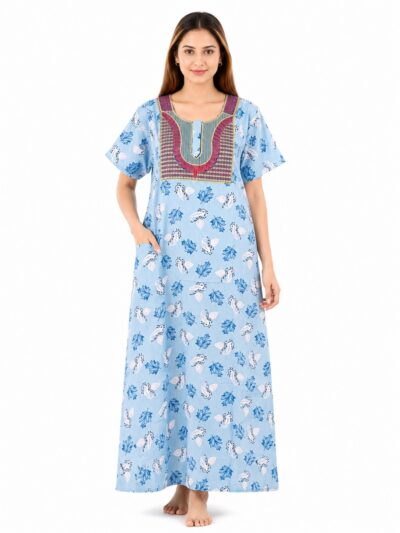Sivam Nighty Cotton Embroidery Model XL- SNBEXL8966