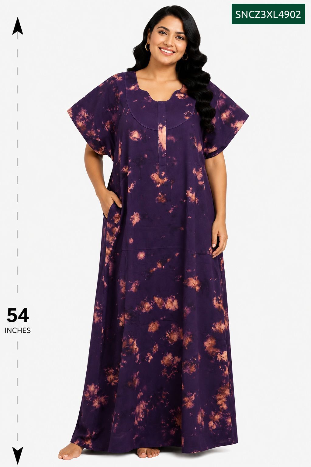 Sivam Nighty Cotton Chungudi Zip Model XXL- SNCZ3XL4902
