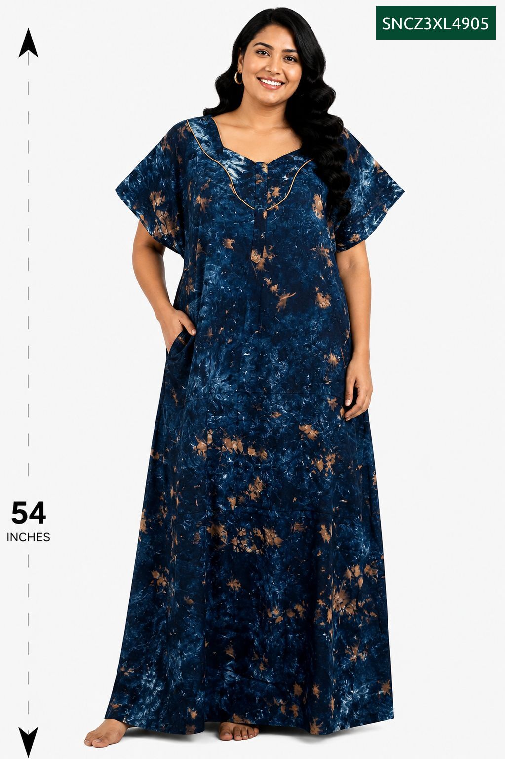 Sivam Nighty Cotton Chungudi Zip Model XXL- SNCZ3XL4905