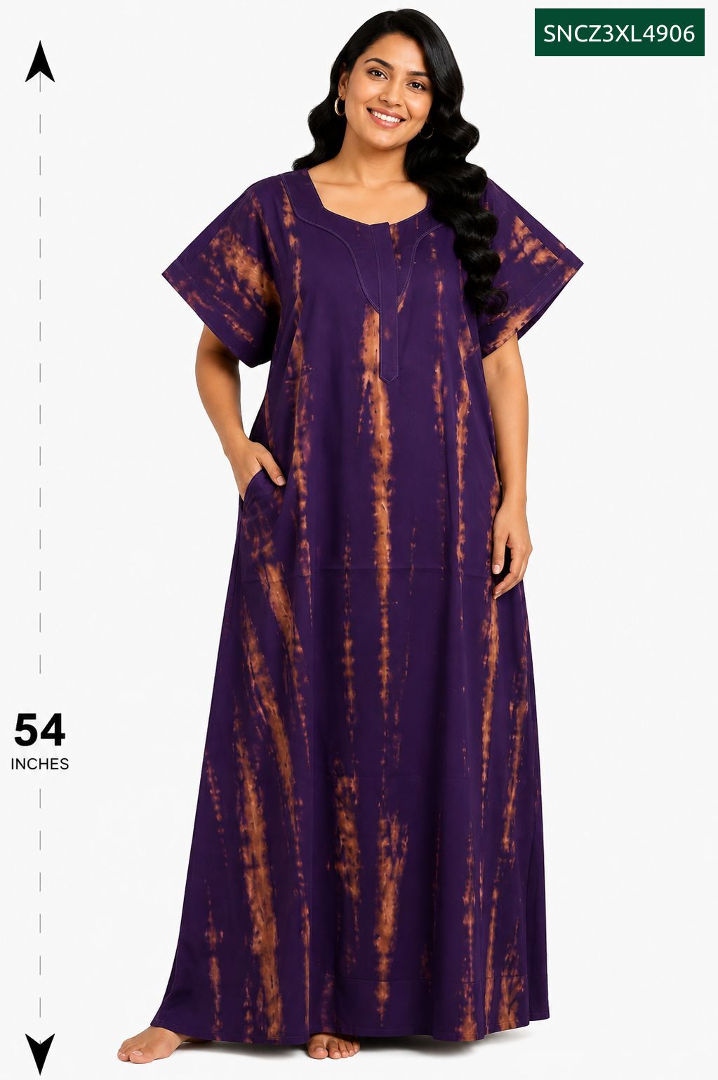 Sivam Nighty Cotton Chungudi Zip Model XXL- SNCZ3XL4906