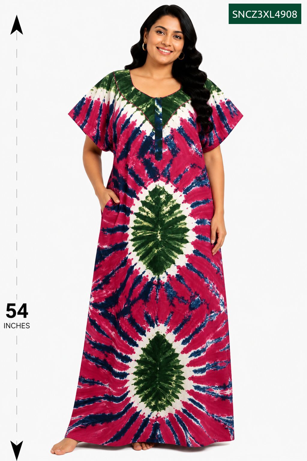 Sivam Nighty Cotton Chungudi Zip Model XXL- SNCZ3XL4908