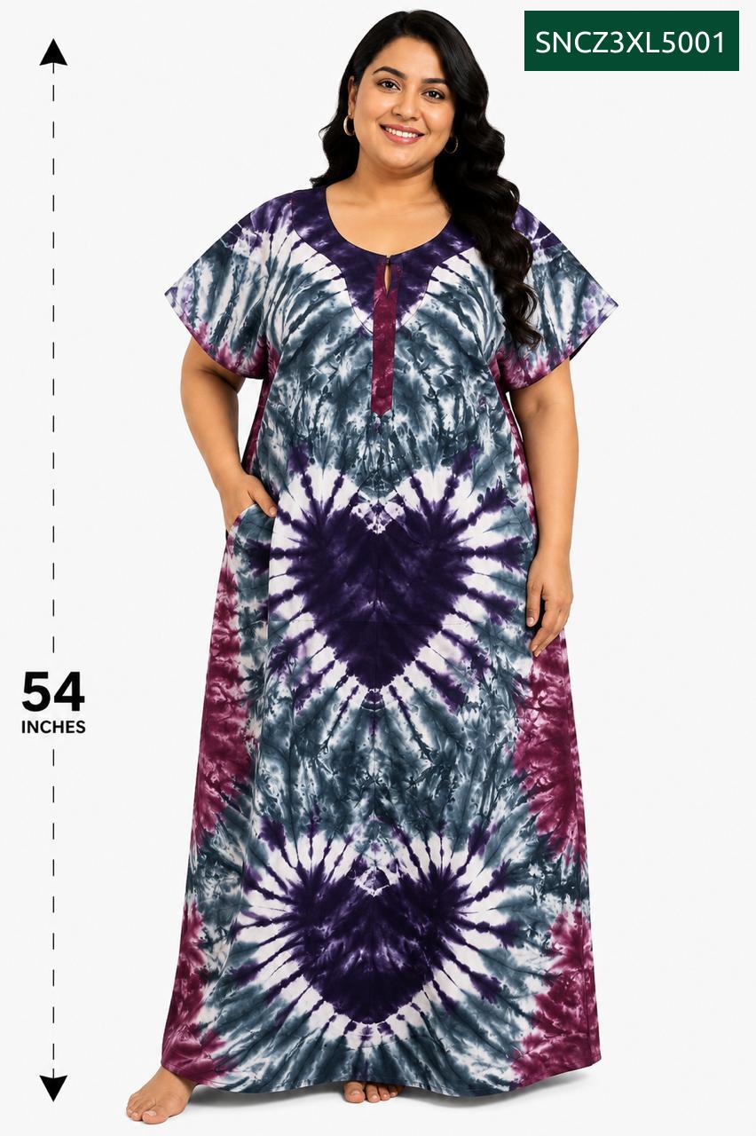 Sivam Nighty Cotton Chungudi Zip Model XXL- SNCZ3XL5001