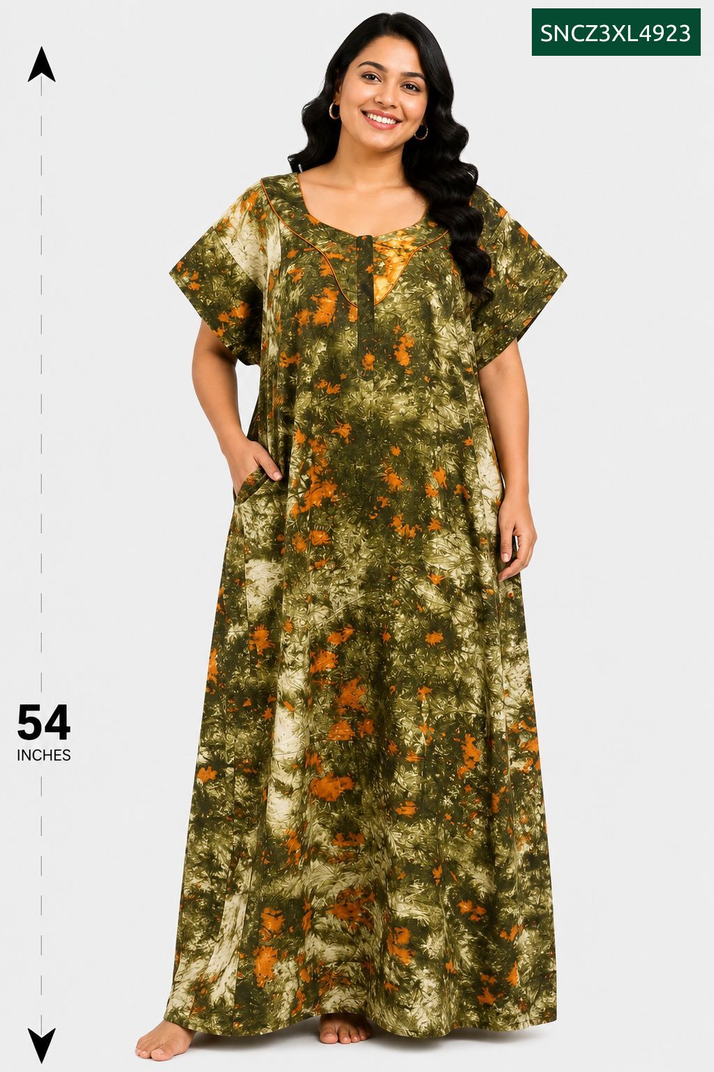 Sivam Nighty Cotton Chungudi Zip Model XXL- SNCZ3XL4923