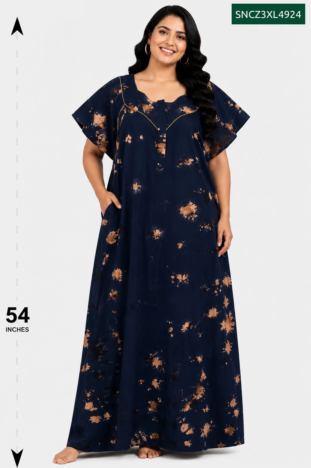 Sivam Nighty Cotton Chungudi Zip Model XXL- SNCZ3XL4924