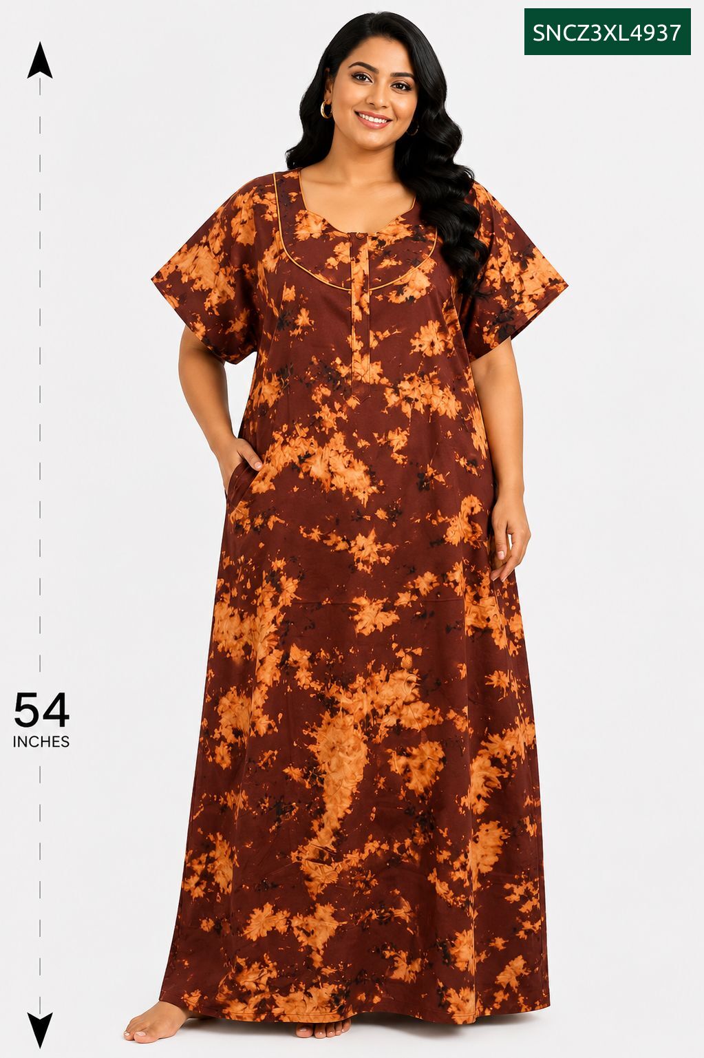 Sivam Nighty Cotton Chungudi Zip Model XXL- SNCZ3XL4937