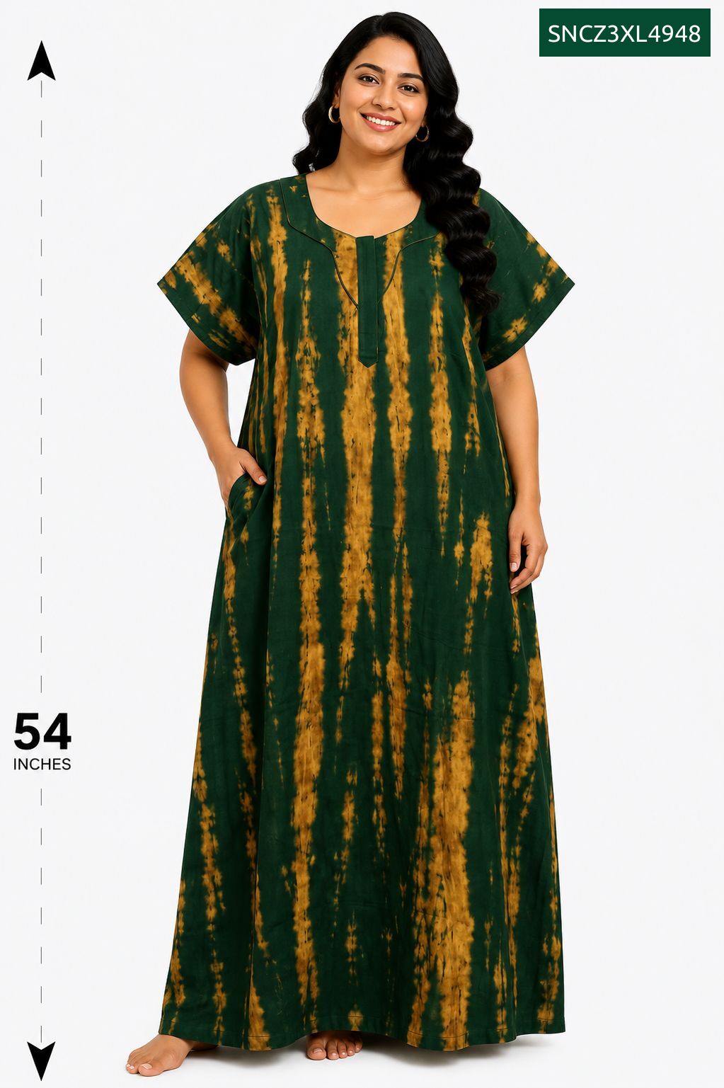 Sivam Nighty Cotton Chungudi Zip Model XXL- SNCZ3XL4948