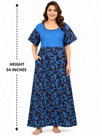 Sivam Nighty Cotton Gown 3XL- SNGM3XL8901
