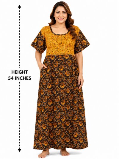 Sivam Nighty Cotton Gown 3XL- SNGM3XL8903