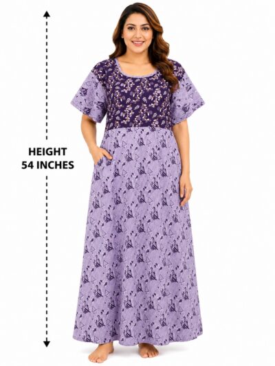 Sivam Nighty Cotton Gown 3XL- SNGM3XL8905