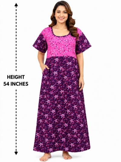 Sivam Nighty Cotton Gown 3XL- SNGM3XL8906