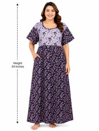 Sivam Nighty Cotton Gown 3XL- SNGM3XL8907