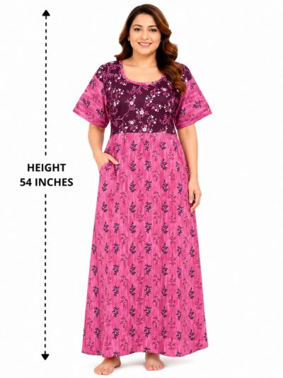 Sivam Nighty Cotton Gown 3XL- SNGM3XL8908