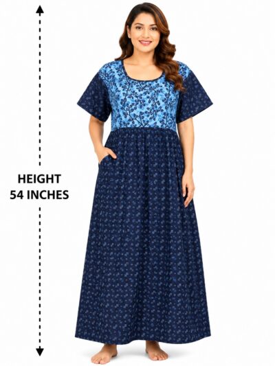 Sivam Nighty Cotton Gown 3XL- SNGM3XL8909