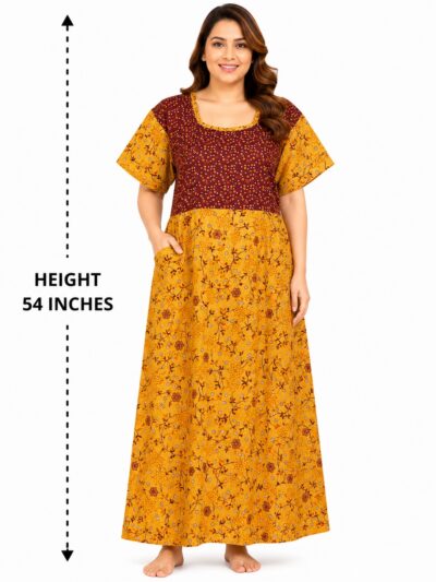 Sivam Nighty Cotton Gown 3XL- SNGM3XL8911