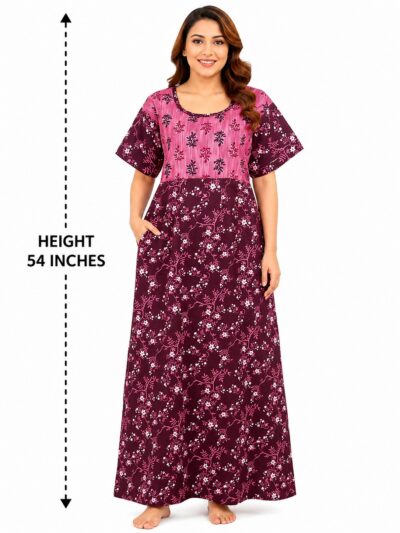 Sivam Nighty Cotton Gown 3XL- SNGM3XL8915