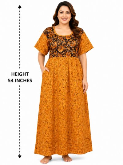 Sivam Nighty Cotton Gown 3XL- SNGM3XL8916