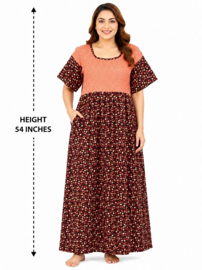Sivam Nighty Cotton Gown 3XL- SNGM3XL8917