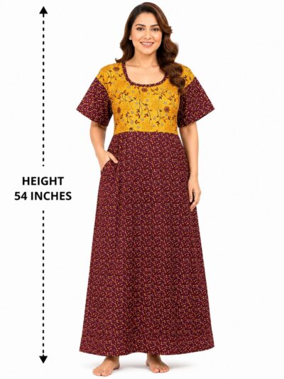 Sivam Nighty Cotton Gown 3XL- SNGM3XL8918