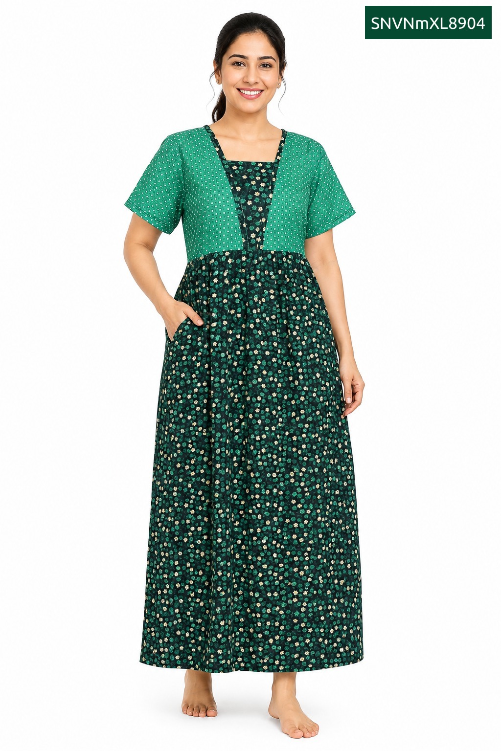 Sivam Nighty Cotton V Neck Model XL- SNVNmXL8904