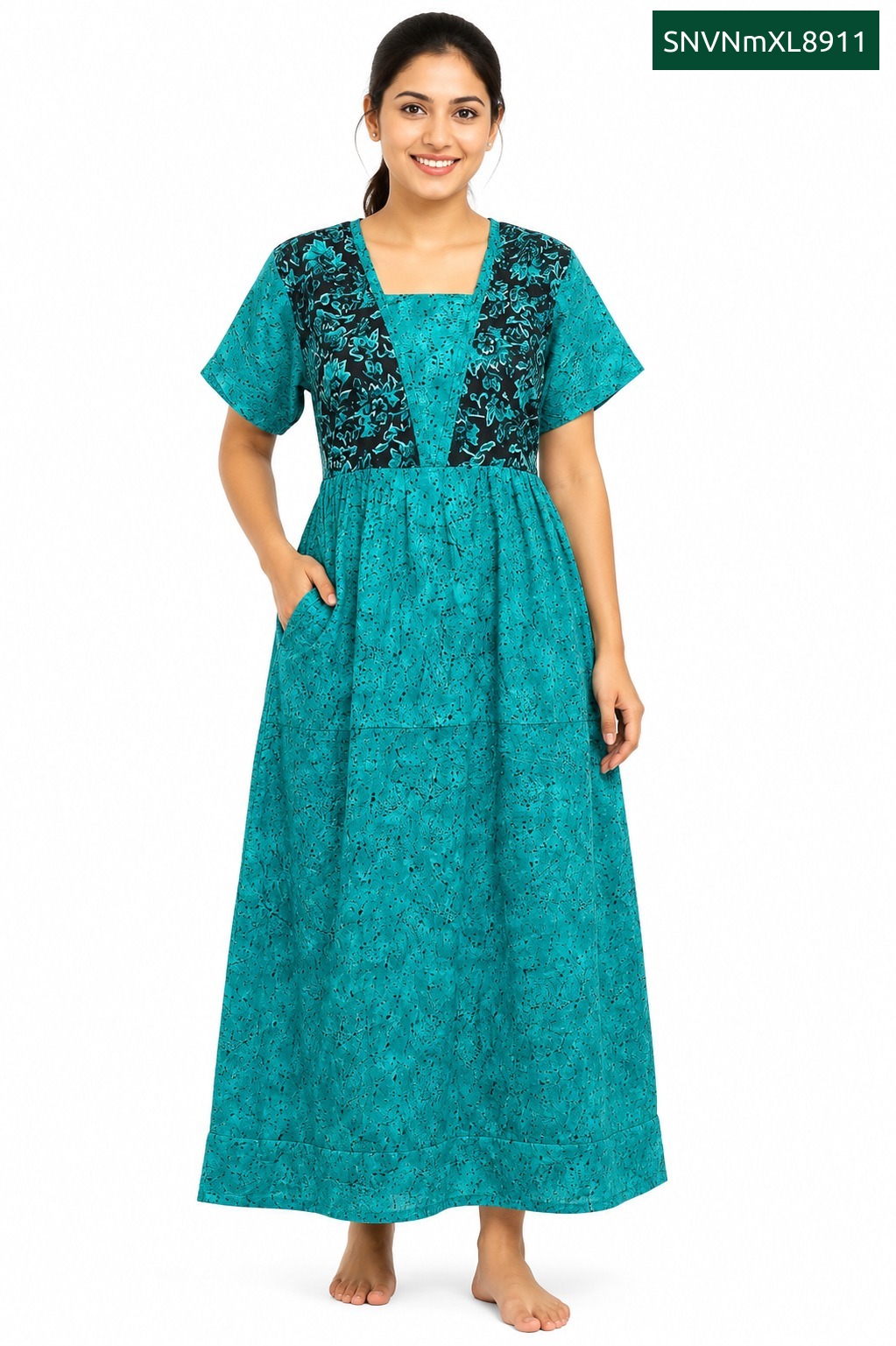 Sivam Nighty Cotton V Neck Model XL- SNVNmXL8911
