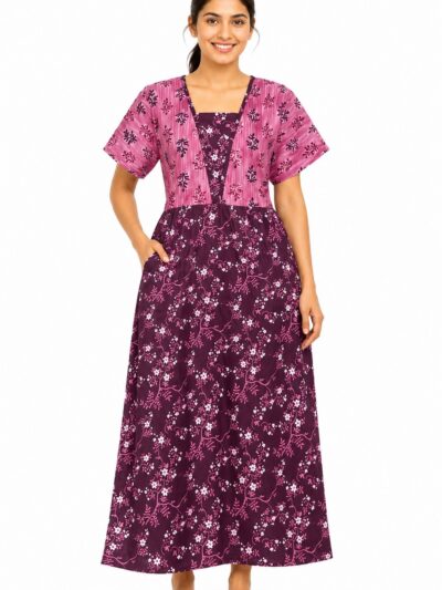 Sivam Nighty Cotton V Neck Model XXL- SNVNmXXL8907