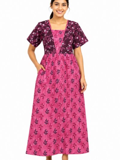 Sivam Nighty Cotton V Neck Model XXL- SNVNmXXL8912