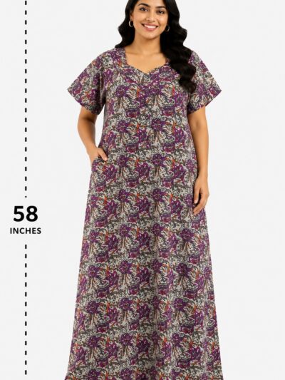 Sivam Nighty Cotton Zip Model 3XL- SNZ3XL8907