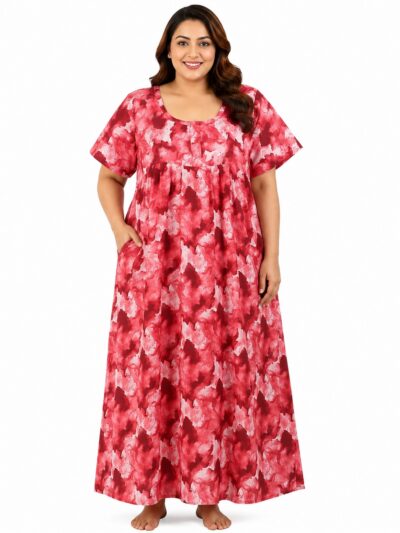 Sivam Nighty Cotton Zip Frock Model 3XL- SNZF3XL8901