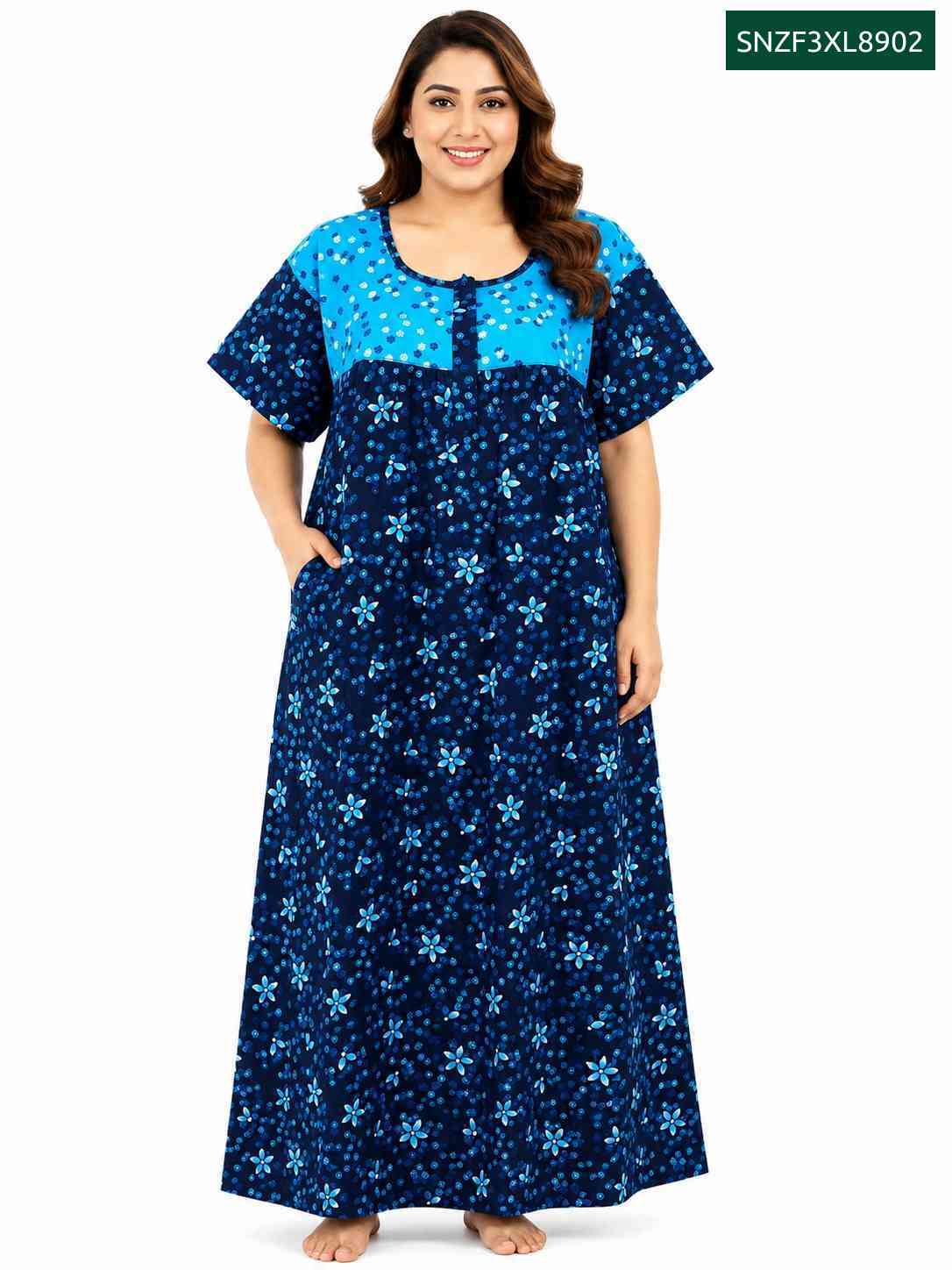Sivam Nighty ZIP Frock Model 3XL- SNZF3XL8902