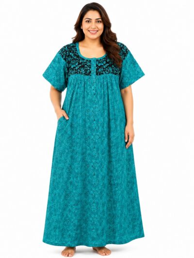 Sivam Nighty Cotton Zip Frock Model 3XL- SNZF3XL8903