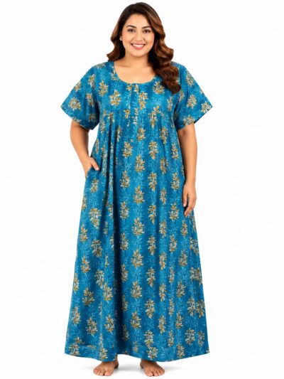 Sivam Nighty Cotton Zip Frock Model 3XL- SNZF3XL8905