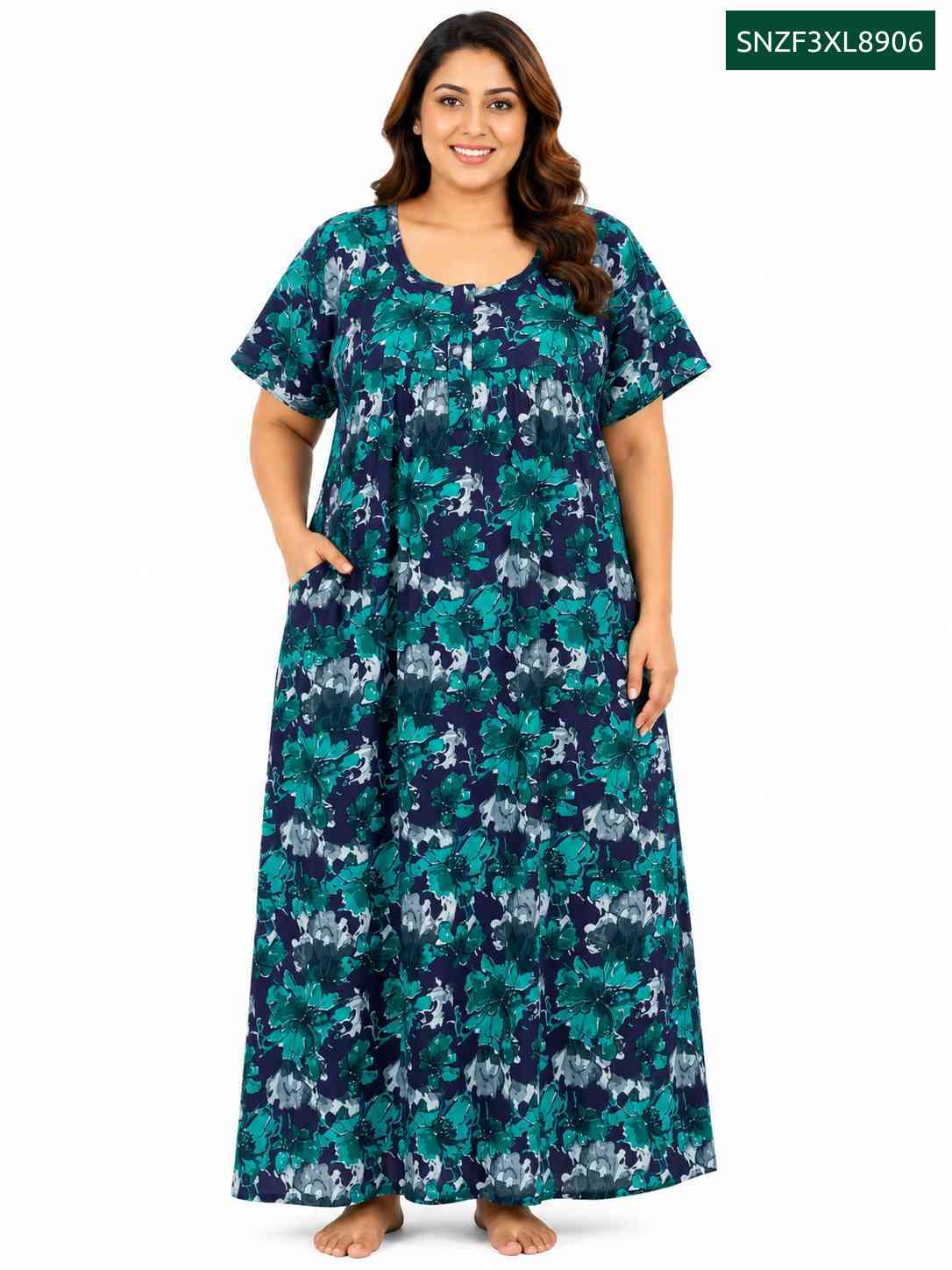 Sivam Nighty ZIP Frock Model 3XL- SNZF3XL8906