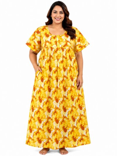 Sivam Nighty Cotton Zip Frock Model 3XL- SNZF3XL8908