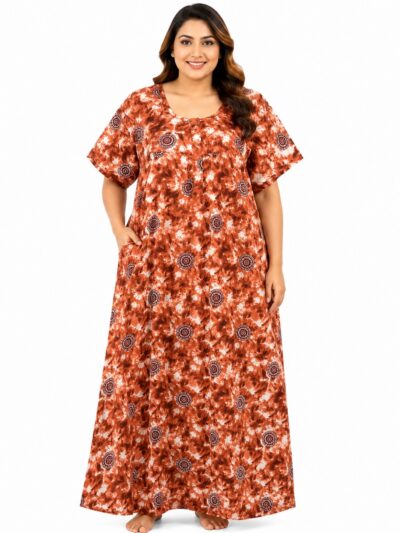Sivam Nighty Cotton Zip Frock Model 3XL- SNZF3XL8909